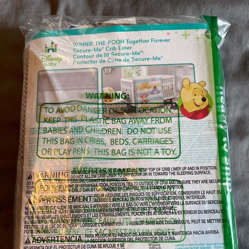 Winnie the Pooh Together Forever Secure-Me Crib Liner